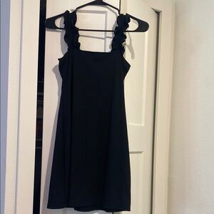 Impeccable Pig Black Ruffle Strap Dress